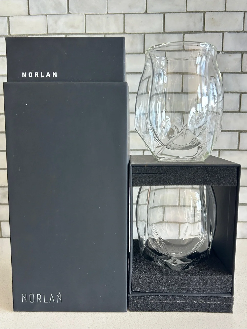 Whisky Glass Set — Clear Double-Walled Borosilicate Drinking Glasses